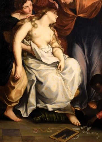 La Madeleine en extase - Artiste du XIXe siècle signé en bas à gauche - Romano Ischia